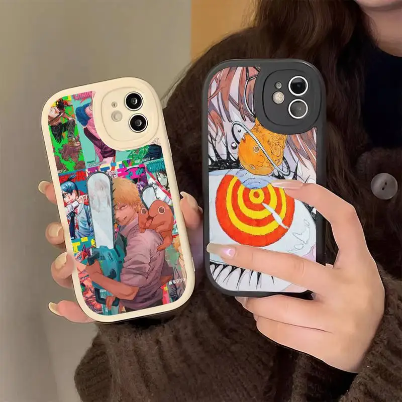 

Anime Chainsaw Man Phone Case for iPhone 13 12 11 14 Pro Max Xs X Xr 7 8 Plus Se 2022 Hard Leather silicone Cover