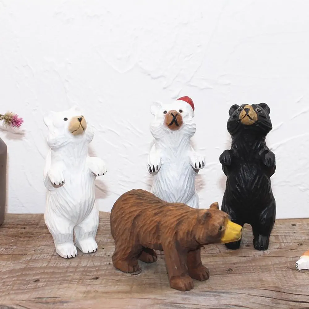 

Твердые искусственные украшения, деревянная модель медведя, домашние украшения, игрушки, подарки, настольные украшения