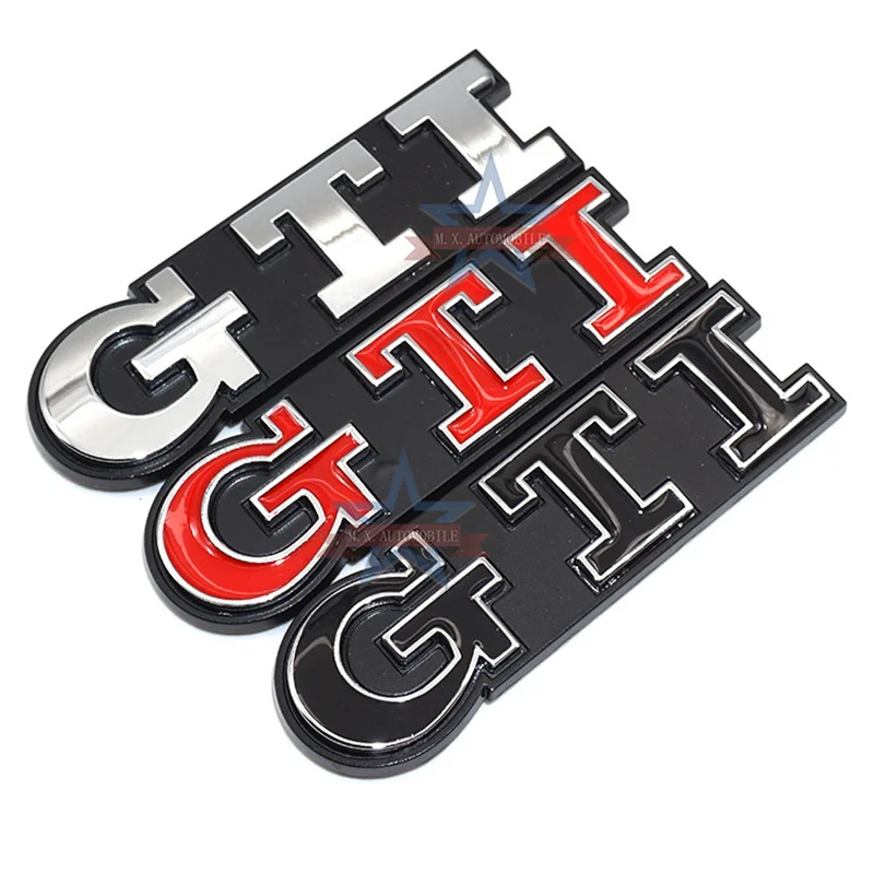 

3D Metal Car GTI Logo Car Grill Stickers Emblem Badge Decals For GTI Polo Golf R400 TCR MK2 MK4 MK5 MK6 MK7