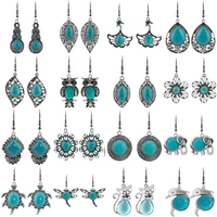 erh l01 moda dangle fashion retro pendant mujer pendientes jewelry ethnic vintage tibetan silver earrings
