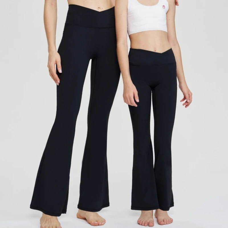 Расклешенные леггинсы для девочек штаны йоги детские тренировок в тренажерном