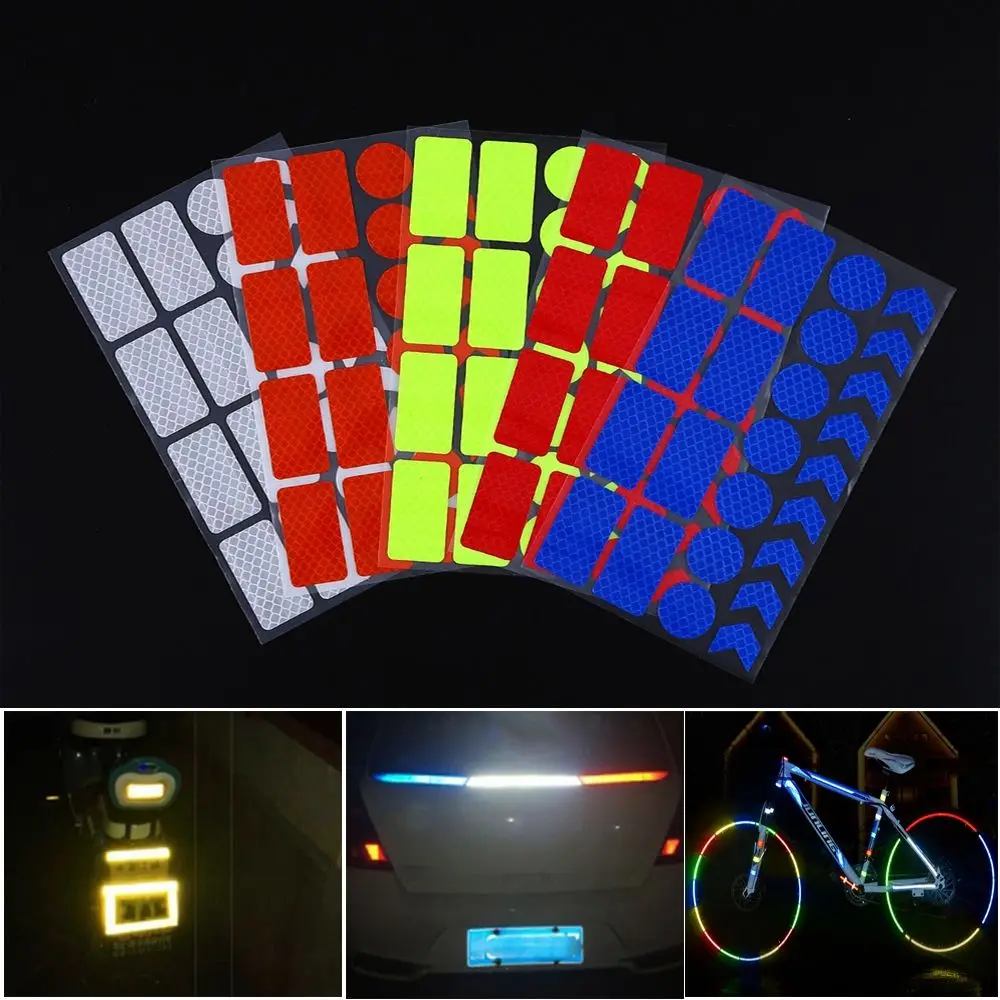 

Waterproof Bike Reflective Stickers Film Decal Tape Cycling Accessory Security Night Safty Warning Fluorescent Wheel Rim Sticker