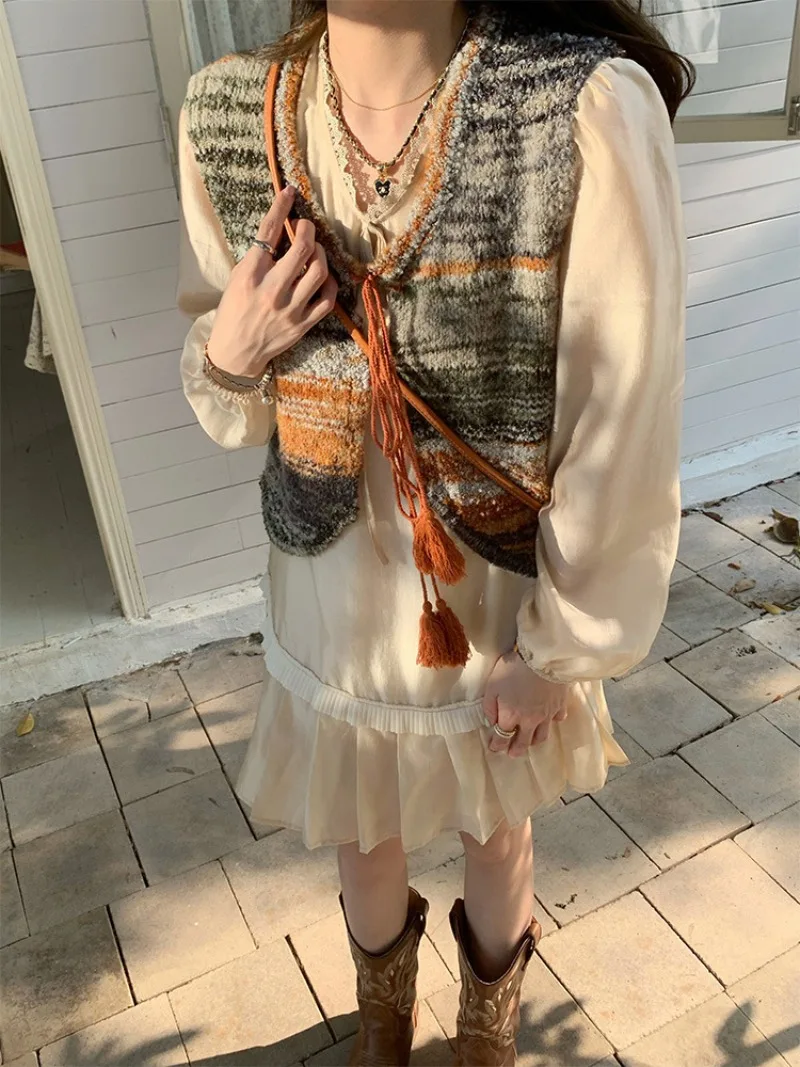 

Женский трикотажный кардиган без рукавов, с V-образным вырезом