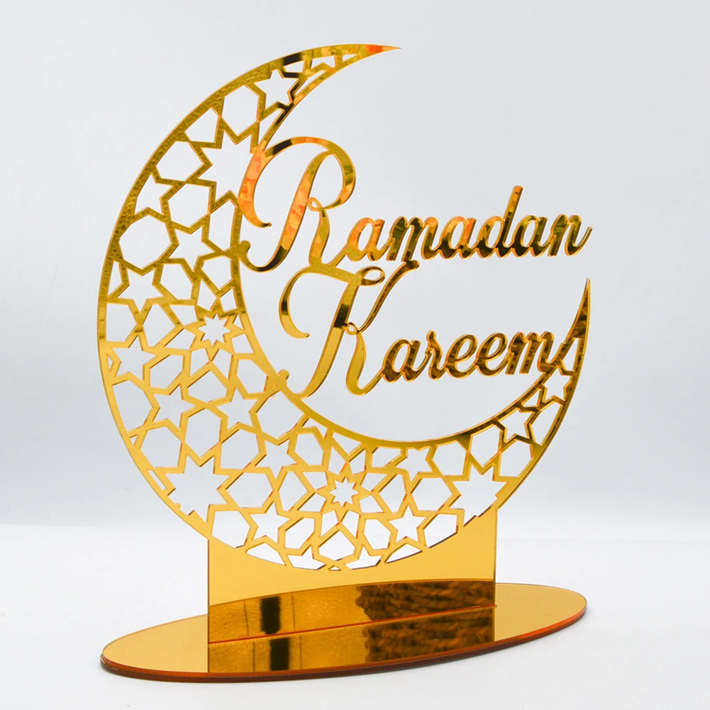 

Acrylic EID Mubarak Decorations Islamic Muslim Ramadan Desktop Ornaments for Home Party Favor Supplies