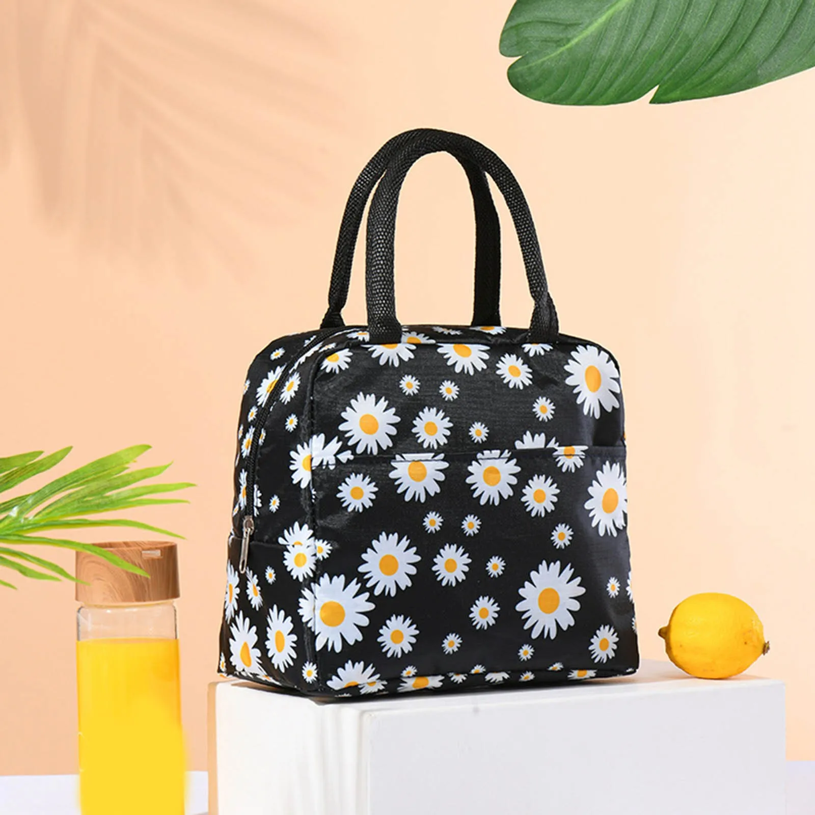 Lunch Bag Insulated Lunch Box Women's Lunch Tote With Front Pocket Womens Lunch Tote with Water Bottle Work Lunch Bags for Men