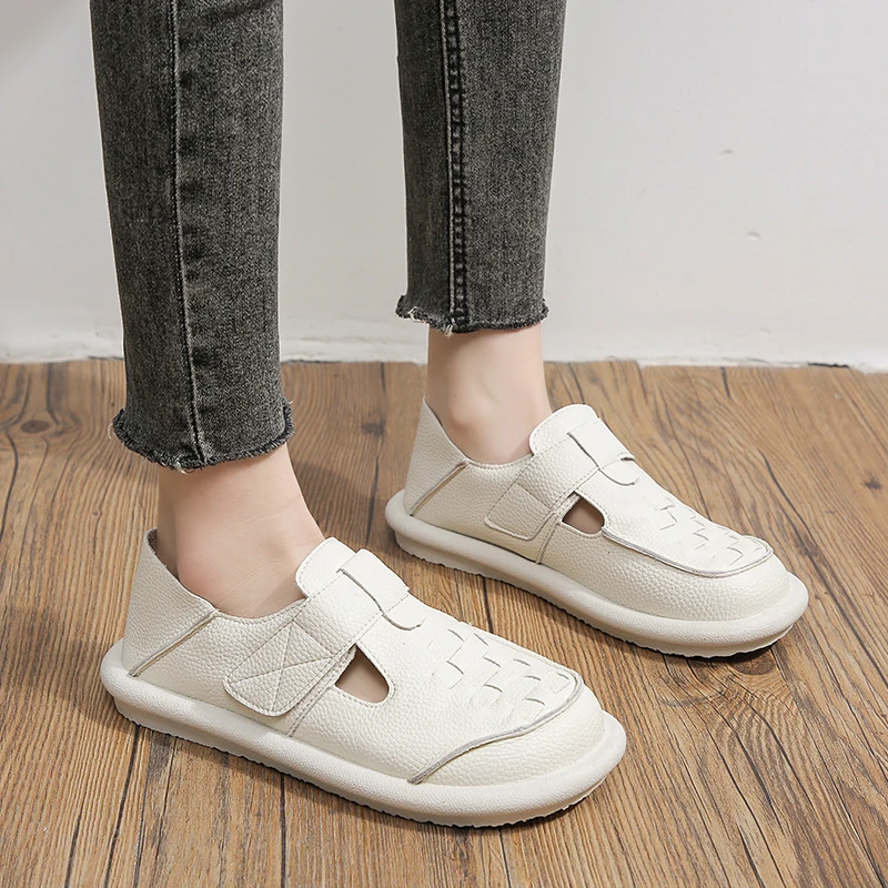 

Women Sandals New Summer Shoes Woman Sandals Flat Bottom for Comfort Slippers Hollow Hole Roma Shoes Soft Sole Toe Sandals 2023