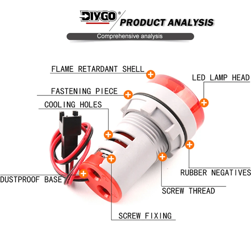 22 мм круглый/квадратный тип мини-цифровой вольтметр переменного тока 20-500 В вольт