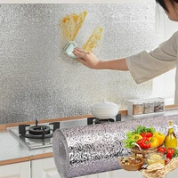 40cmx100cm kitchen oil proof self adhesive stickers stove anti fouling high temperature aluminum foil wallpaper cabinet film