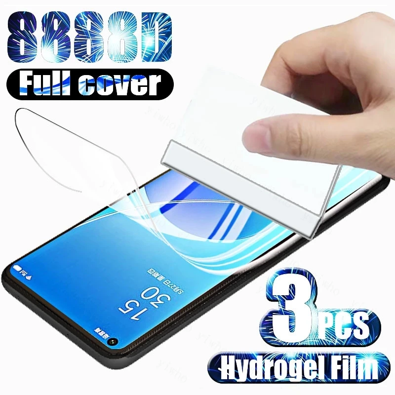 

3PCS Screen Protector Hydrogel Film For OPPO Reno 6 3 2 5 Find X2 Lite X3 Neo X5 Pro A53 A52 A72 Protective Film Not Glass