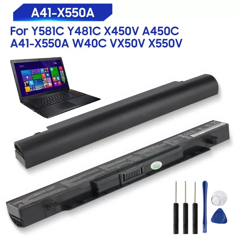 

Replacement Battery For ASUS Y581C Y481C X450V X550V A450VE A550C A450C W40C A450VB A450VC Genuine Battery 2950mAh
