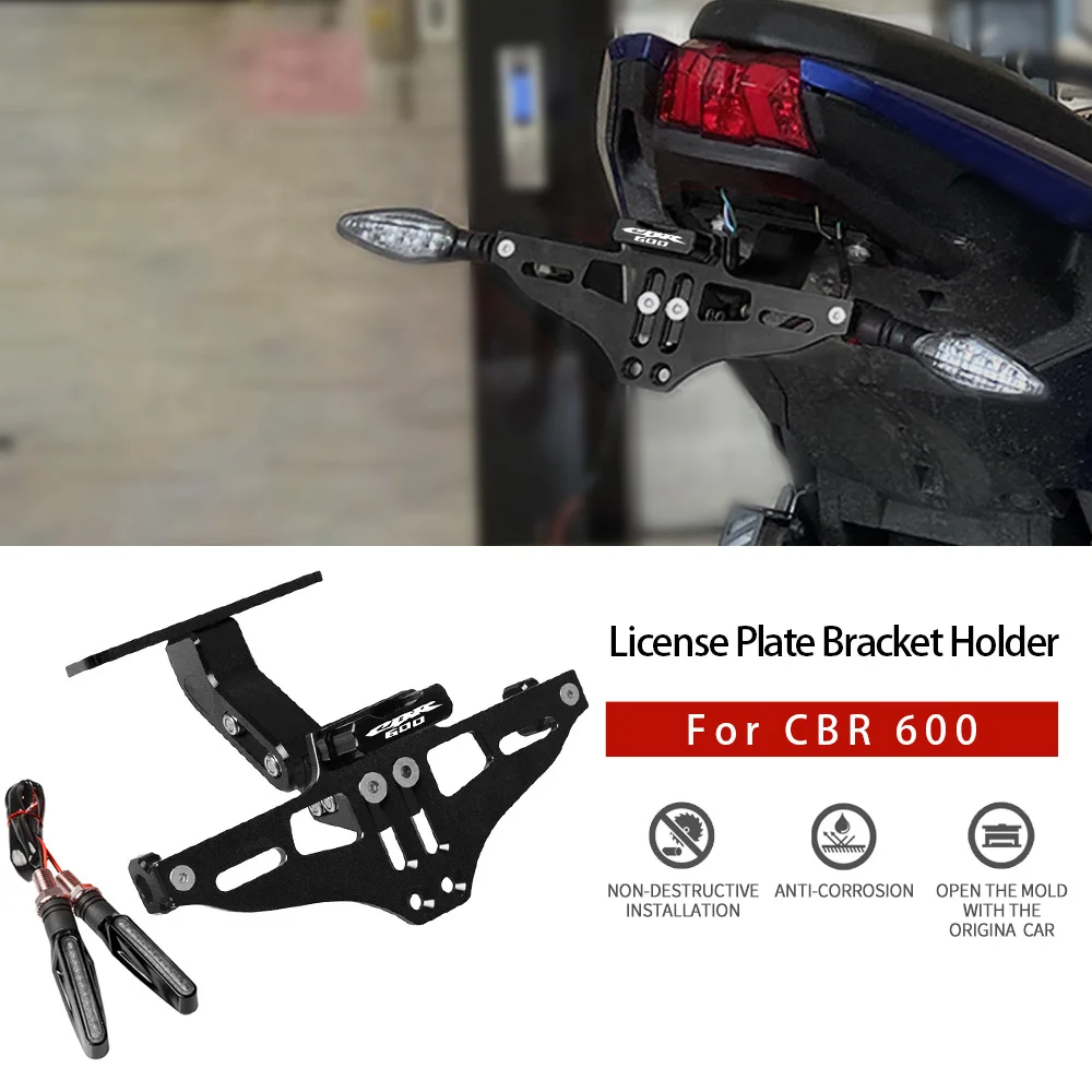 

CBR600 Turn Signal Light Bracket with LED Light Adjustable Motorcycle License Plate Holder Frame FOR HONDA CBR 600 1991-1998
