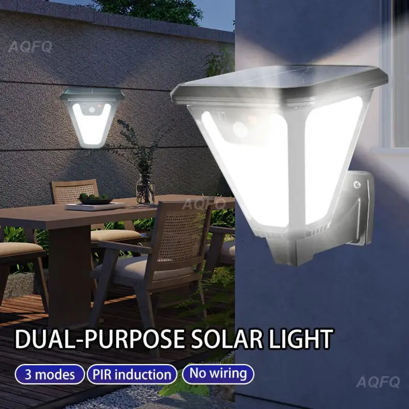 

Outdoor Solar Lamps Waterproof Solar LED Streetlights Infrared Sensing Three Speed Mode Dual Charging Garden Lawn Wall Lamp