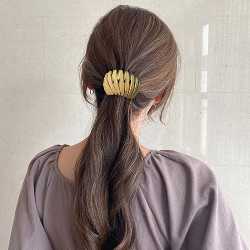 

Fashion Lazy Ponytail Holder Hair Clips Women Elegant Pumpkin Expanding Hairpin Plate Hairgrab Female Hair Accessories