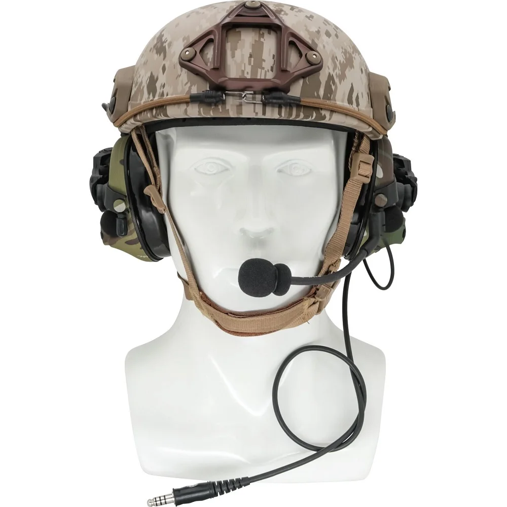 TAC-SKY COMTAC III Tactical Headphones Helmet Track ARC Rail Mounted Version Noise Cancelling Hunting Pickup Tactical Headphones