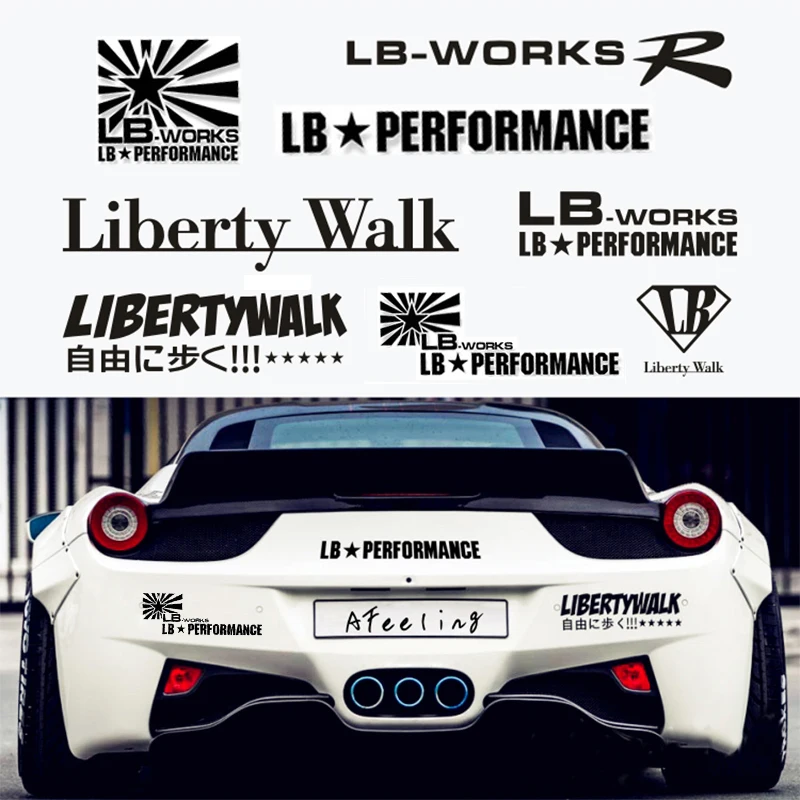

Светоотражающая виниловая наклейка на бампер для автомобиля Performance Liberty Walk LB