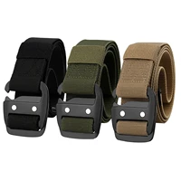 mens stretch metal hook tactical belt stretch knit casual belt alloy buckle lazy belt hunting molle military police army battle