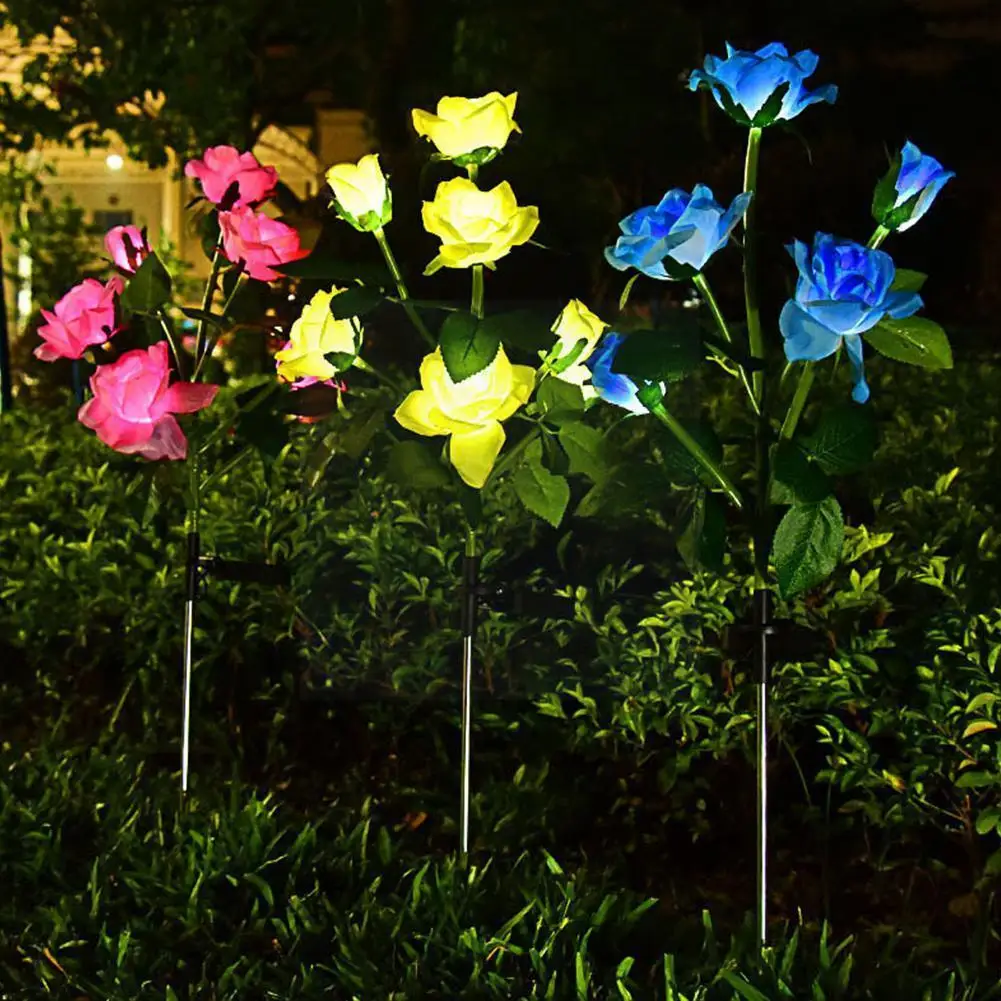 

Led Solar Simulation Rose Flower Light Home Decorative Lamp Lights Waterproof Garden Flower Light Landscape Lawn Rose Decor X8l4