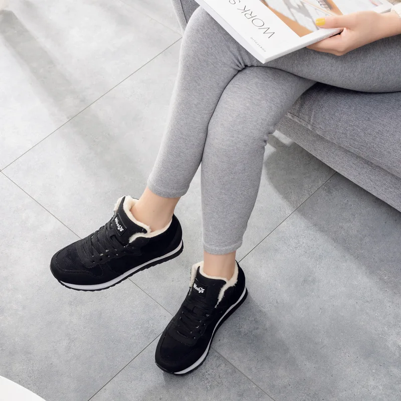 Winter Men's Boots Keep Warm Wool Trekking Sneakers Outdoor Unisex Mountain Waterproof Hiking Shoes Energy Running Shoes for Man