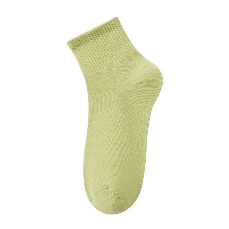 Socks, all cotton, girls' solid color socks, sports socks, spring and summer short tube socks, Zhuji socks, women's socks, pure