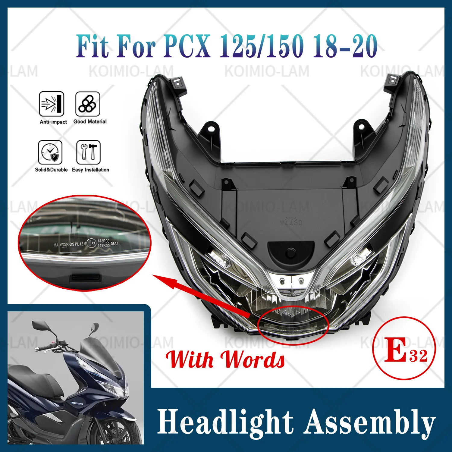 

Подходит для 2018-2020 HONDA PCX125 PCX150, фара для мотоцикла в сборе, PCX 125 150