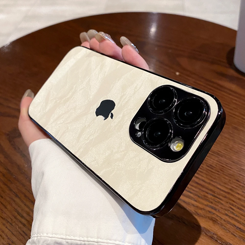 Кожаный чехол с матовой лазерной текстурой мрамора для iPhone 16 Pro Max 15 14 13 12 11 защита