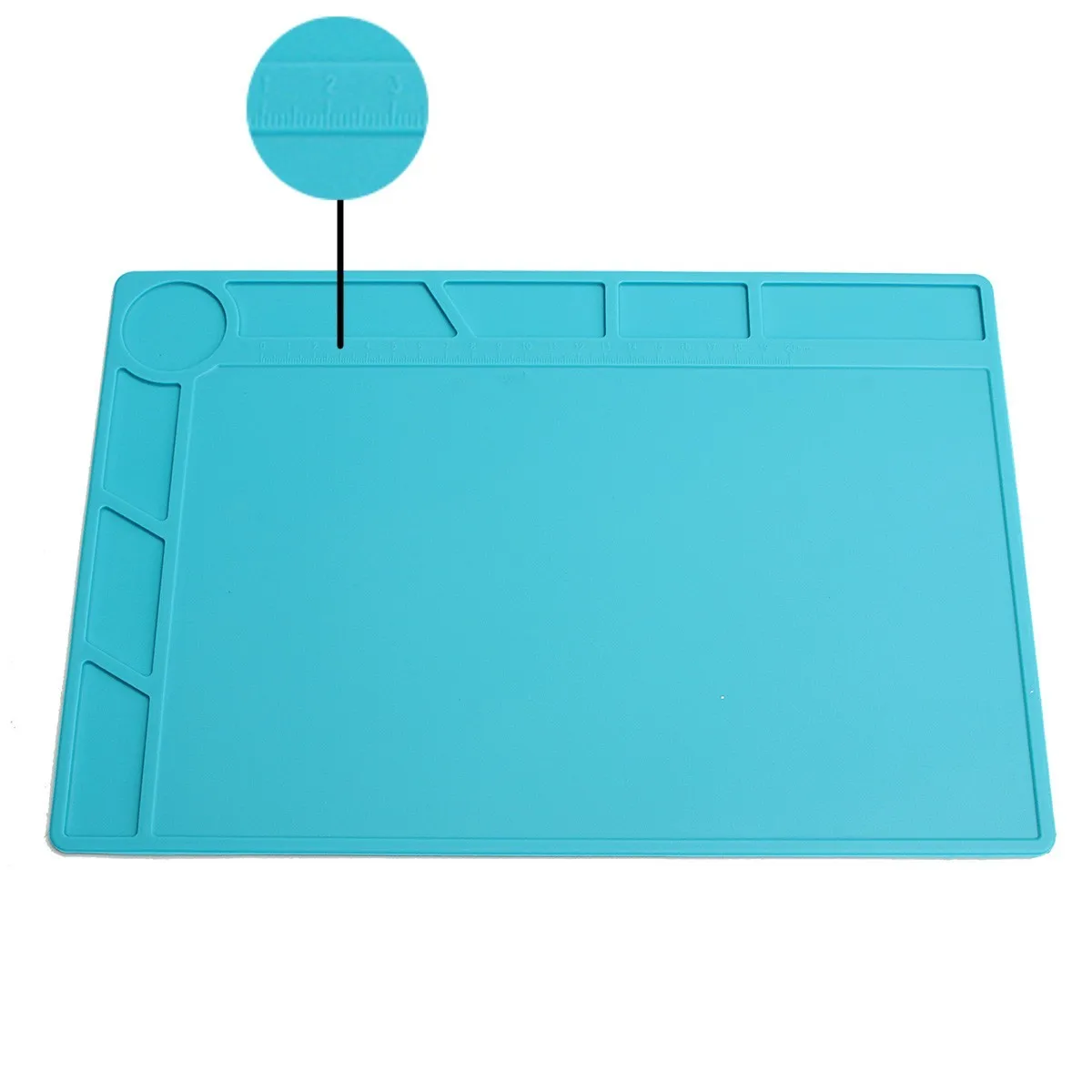 

Термостойкий силиконовый коврик 34x23 см, Настольный коврик, платформа для обслуживания, теплоизоляция, паяльная ремонтная станция с линейко...