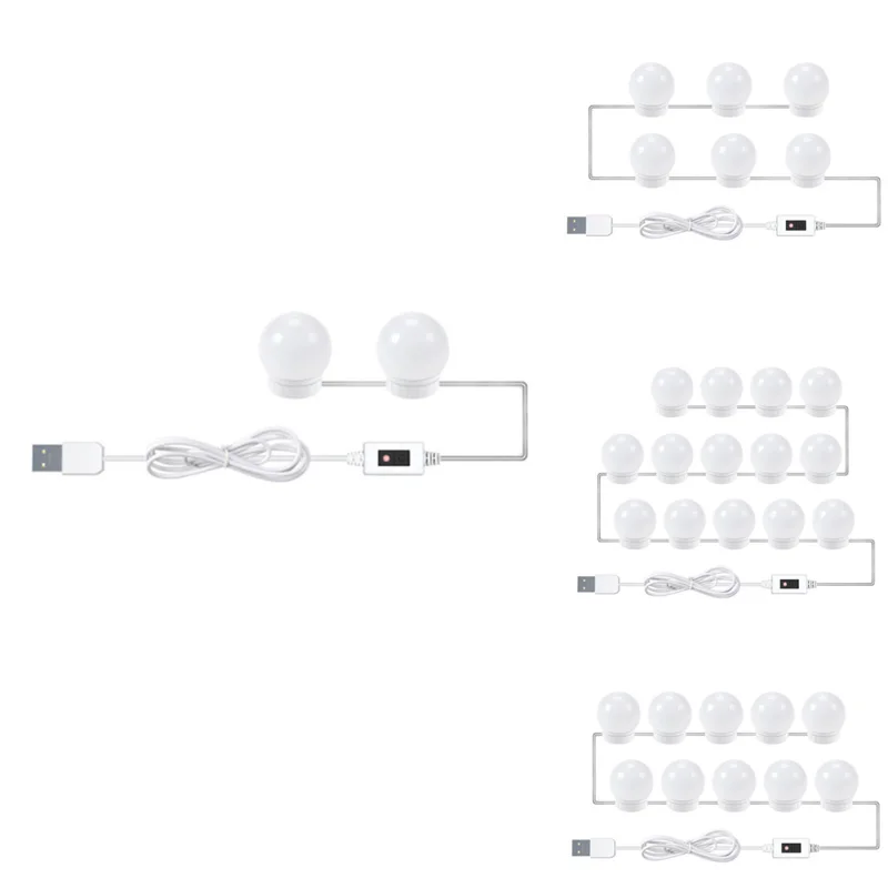 

Promotion! USB Hand Vanity Mirror Light Led Makeup Lamp Bulbs Dressing Table Beauty Bathroom Led Wall Lamp