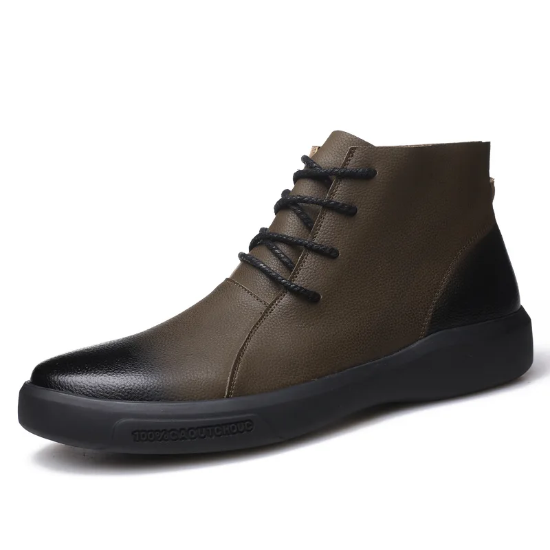 

Winter Boots Men Genuine Leather Ankle Boots Top Quality Warm Snow Boots Men Fashion Boots Chaussure Homme 38-48