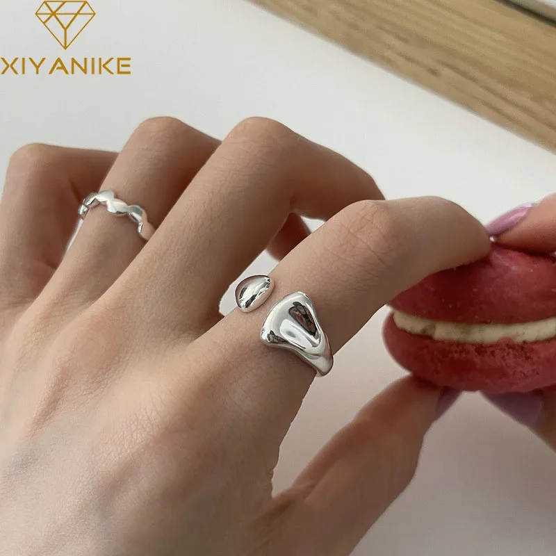 

DAYIN Minimalist Irregular Open Cuff Finger Rings For Women Girl Korean Fashion New Jewelry Friend Gift Party Anillos Mujer