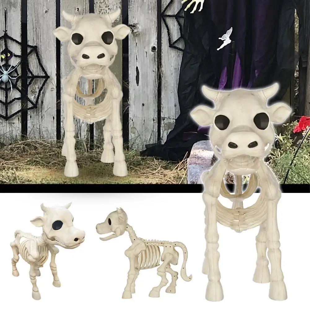 

Корова скелет Хэллоуин украшение 2023 новый скелет корова, корова череп, Хэллоуин скелет с привидениями, Хэллоуин Декоративный реквизит 2024
