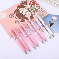 4pcslot hello kitty pink cartoon girl 0 5mm pen students test writting press gel pen kawaii school stationery black cute pen