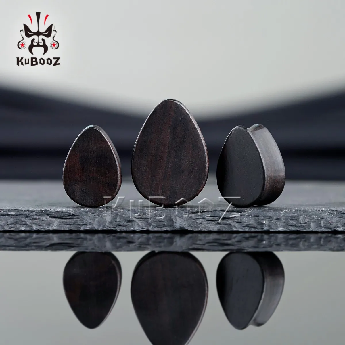 Фото KUBOOZ ореховое дерево каплевидная форма ушные туннели заглушки манометры пирсинг ушей расширители украшения для тела серьги носилки 1 пара №4
