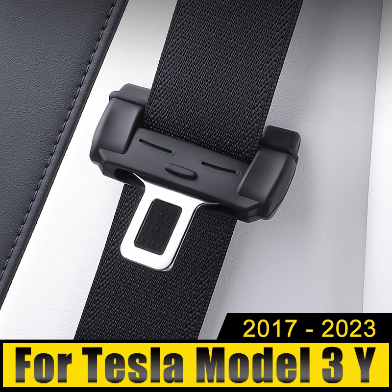 

For Tesla Model 3 Y 2017 2018 2019 2020 2021 2022 2023 Car Seat Belt Buckle Stopper Limiter Adjust Tightness Safety Belt Cover