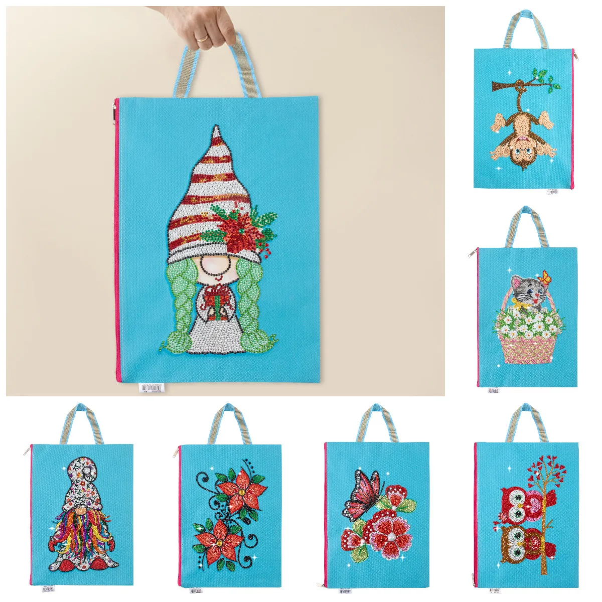 

DIY Diamond Handbag Canvas Reusable Diamond Painting Shopping Storage Shoulder Bag Mosaic Eco-friendly Women Tote Bag Girl Gift