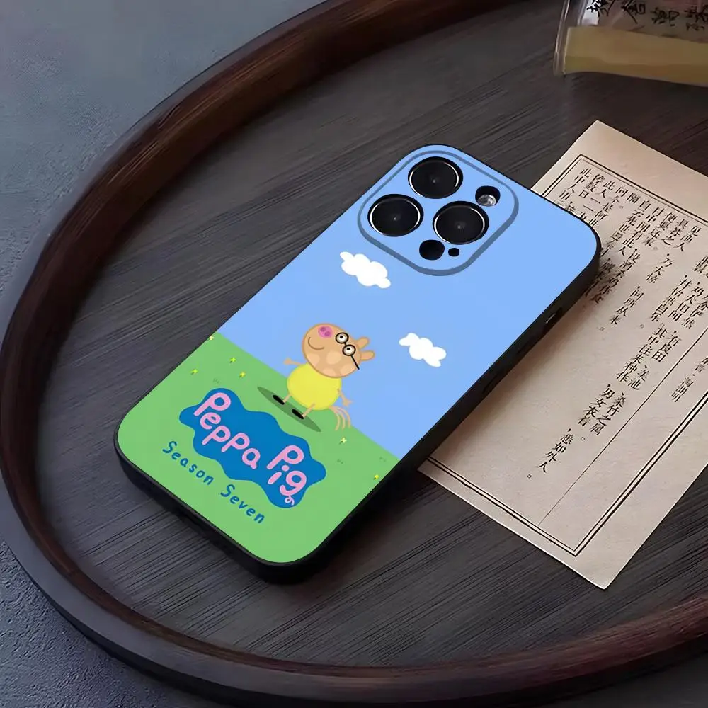 C-мультфильм анимация P-Peppas свинка чехол для телефона 14 Pro Max iphone 15 16 13 12 Mini 11 Xr X Xs 8 7