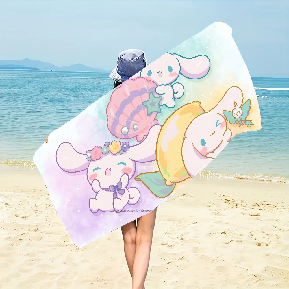 Милое мультяшное полотенце C-Cinnamoroll 1 шт. пляжное из микрофибры быстросохнущее