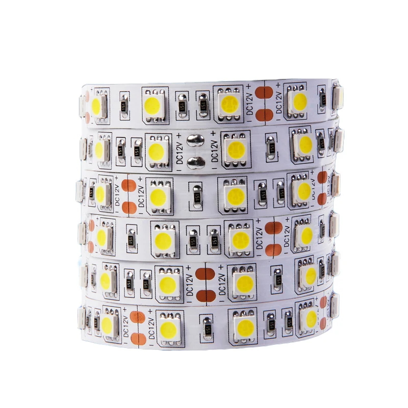 Светодиодная лента 5050 SMD, белая, теплая, синяя, зеленая, красная, 12 В, водонепроницаемая, 5 м, 300 светодиодов, гибкая лента для подсветки телевиз...