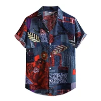 2022 summer new mens short sleeve hawaiian shirt fruit floral print shirt plus size