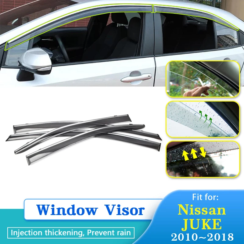 

Дефлектор от дождя для Nissan JUKE 2010 ~ 2018, козырек для автомобильного окна, защита от дождя, Chuvento Botaguas Windabweiser 2017 2016 2015 2014 2013 2012