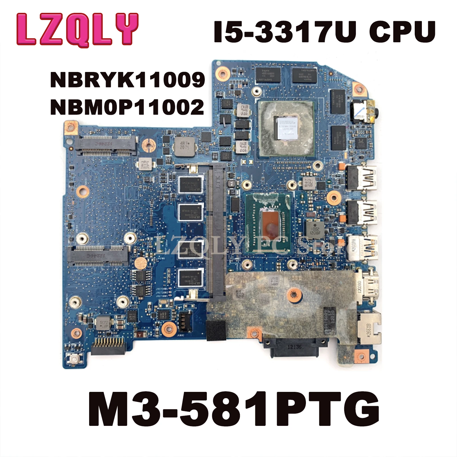 

LZQLY для Acer M3-581PTG I5-3317U CPU HM77 GT640m GPU DDR3NBRYK11009 NBM0P11002 JM50-материнская плата для ноутбука