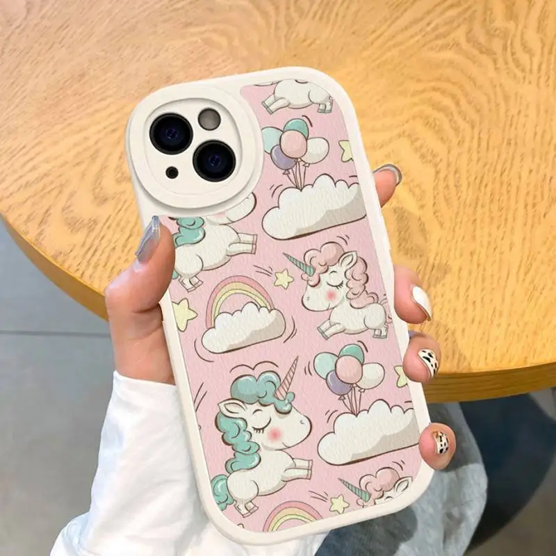 Unicorn cartoon Phone Case Hard Leather For iPhone 14 13 12 Mini 11 14 Pro Max Xs X Xr 7 8 Plus