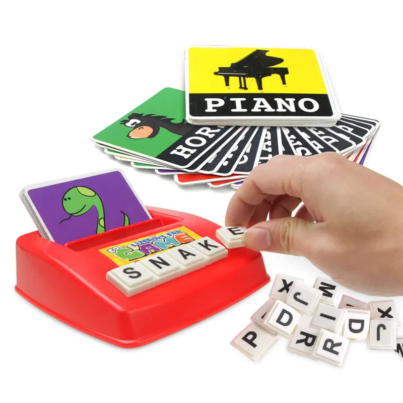 

English Card Kids Educational Words Cards Toy Learn Word Game Montessori Word Machine Alphabet Puzzle Letters Card Teaching Aids