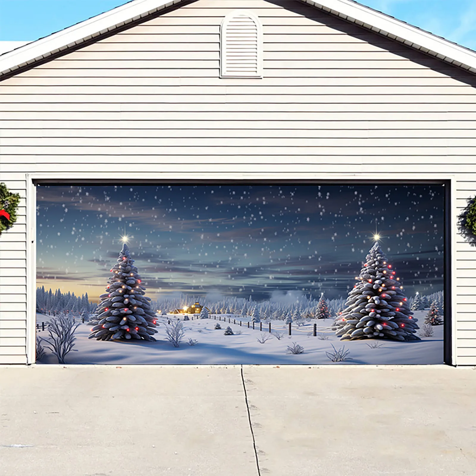 

Christmas Garage Background Cloth Christmas Banner Door Decoration Christmas Holiday Party Available In Two Sizes Christmas Flag