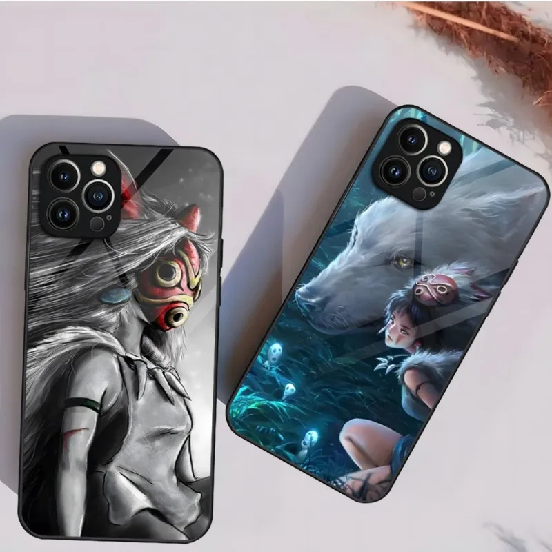 

Mononoke Untuk Phone Case For IPhone 14 Pro 12 13 11 Mini X XS XR Max 8 7 6 Plus SE 2020 Glass Design Back Cove