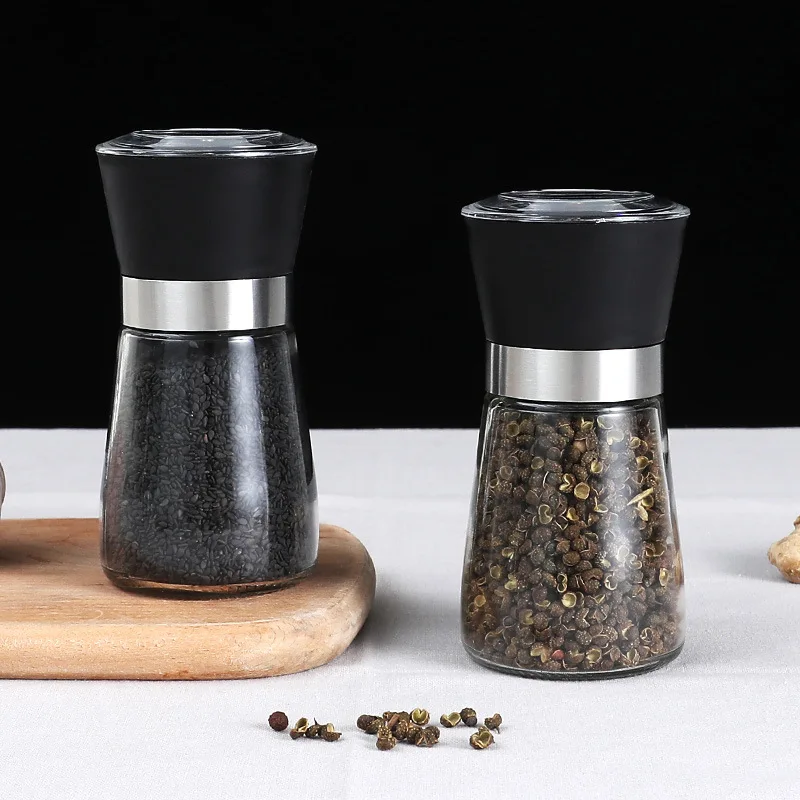 

Salt and Pepper Grain Mill Shakers Stainless Steel Condiment Container Food Grinder Pulverizer Spice Jar Kitchen Tools