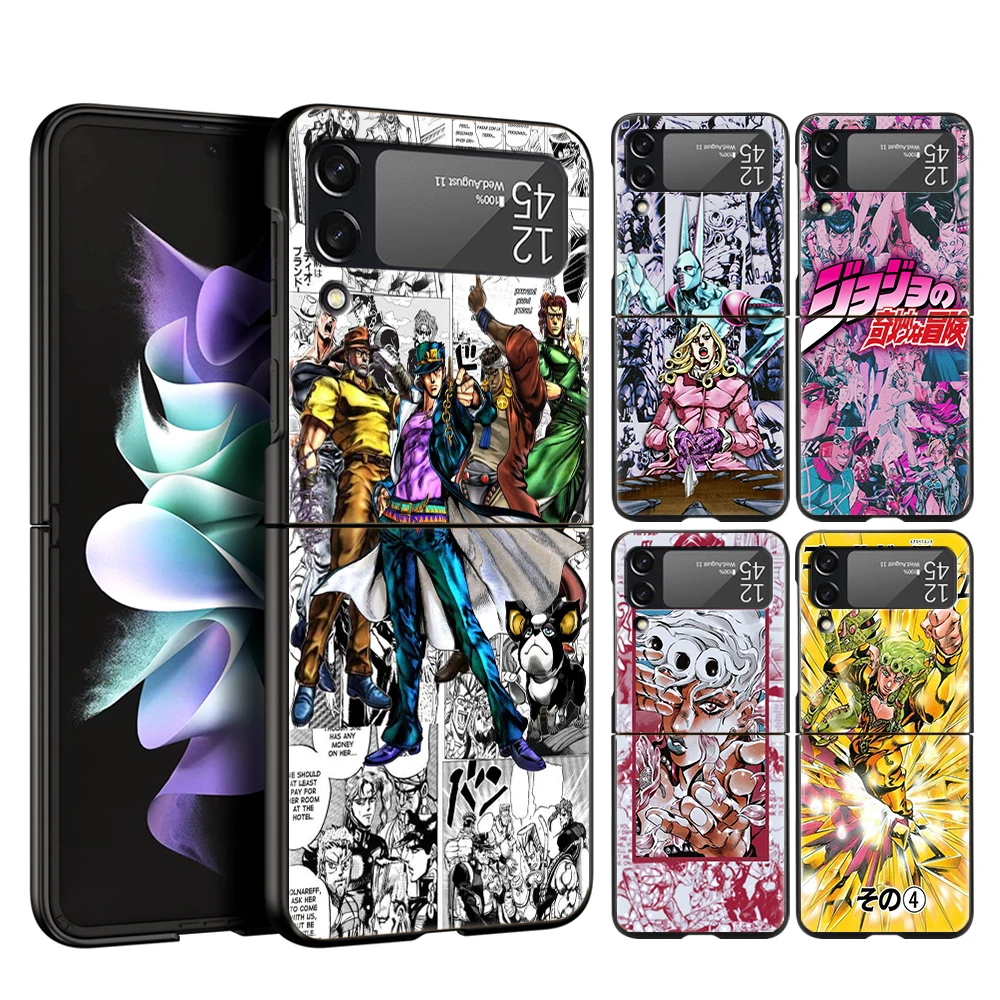 

JoJos Bizarre Adventure For Samsung Galaxy Z Flip 4 Black Phone Cover For Galaxy Z Flip 3 Case Shockproof Hard PC Folding Shell