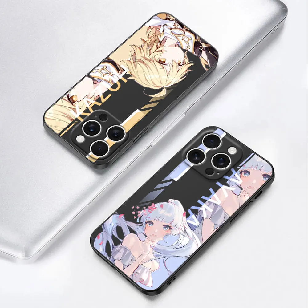 Фото Чехол Genshin Impac Cartoon для iPhone 13 15 17 16e 12 Mini 16 14 Pro Max 11 X XR XS 7 8 6 6s Plus 5 5s Черный чехол из ТПУ для телефона №5