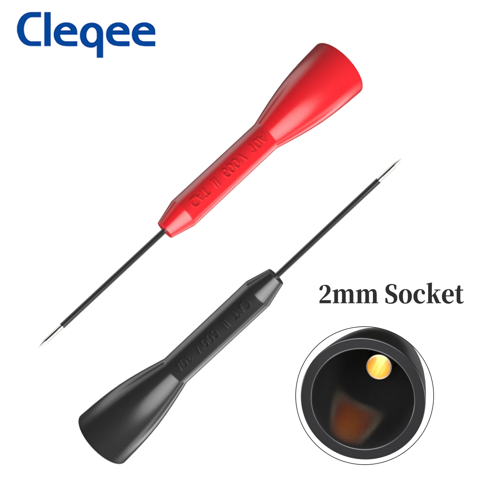 Cleqee P30038 10 шт. 1 мм изолированный длинный тестовый зонд с 2 разъемом мультиметр из