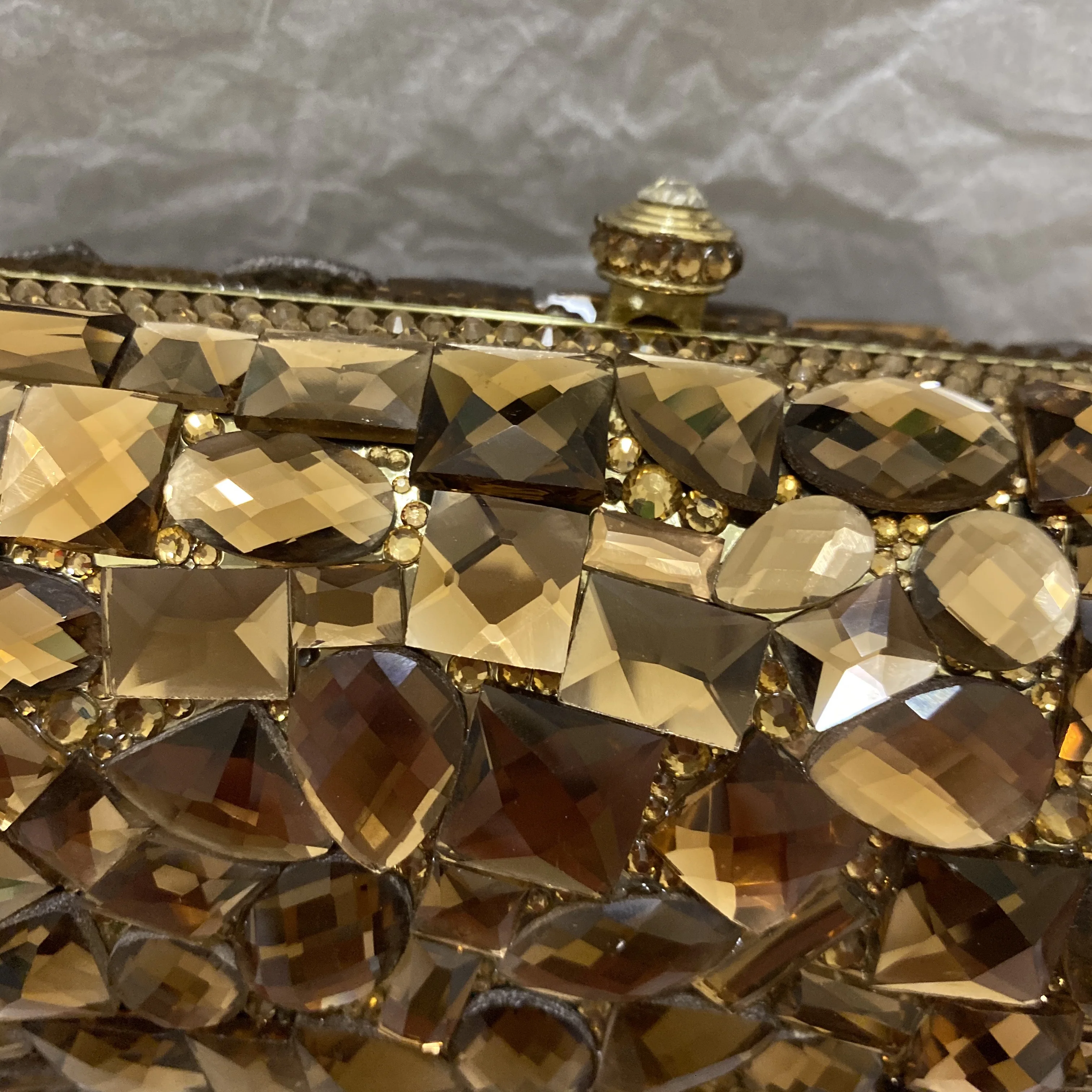 Женский Свадебный клатч с золотым стеклом и бриллиантами WHTUOHENG роскошный