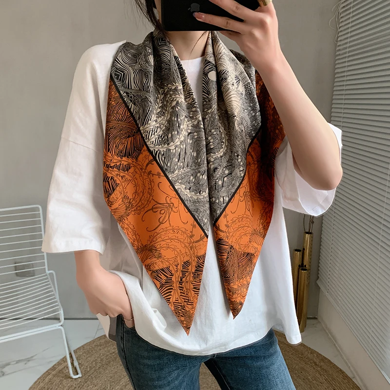 

new spring women scarf quality shawl silk fashion scarf headscarf beach sunscreen bag headscarf scarf 90cm*90cm
